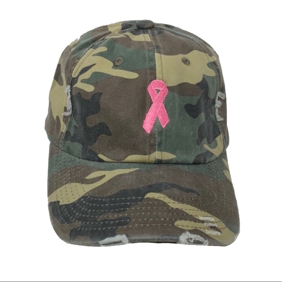 Accessories - BREAST CANCER PINK RIBBON CAMOUFLAGE CAP HAT